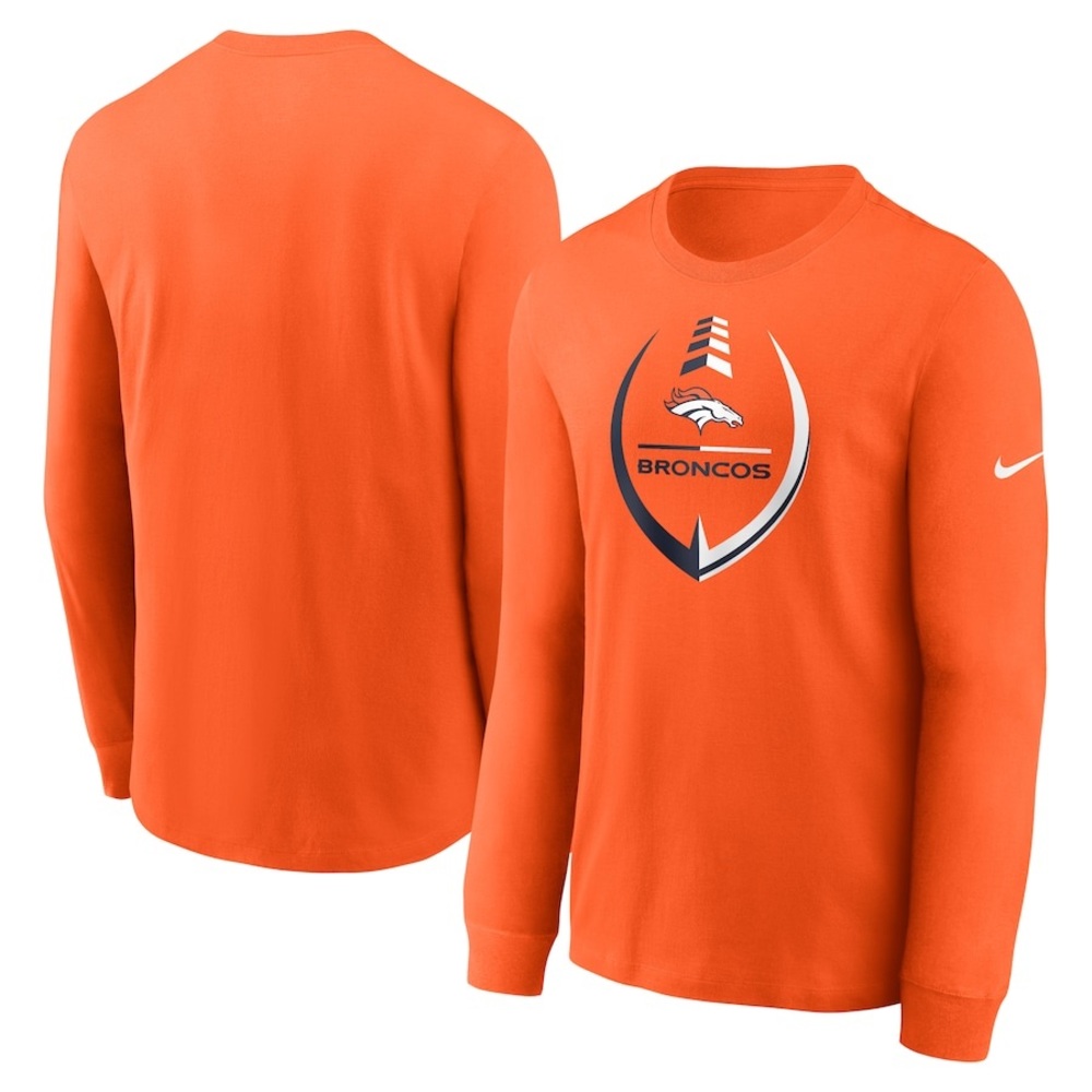 Men's Nike Orange Denver Broncos Icon Legend Long Sleeve Performance T-Shirt